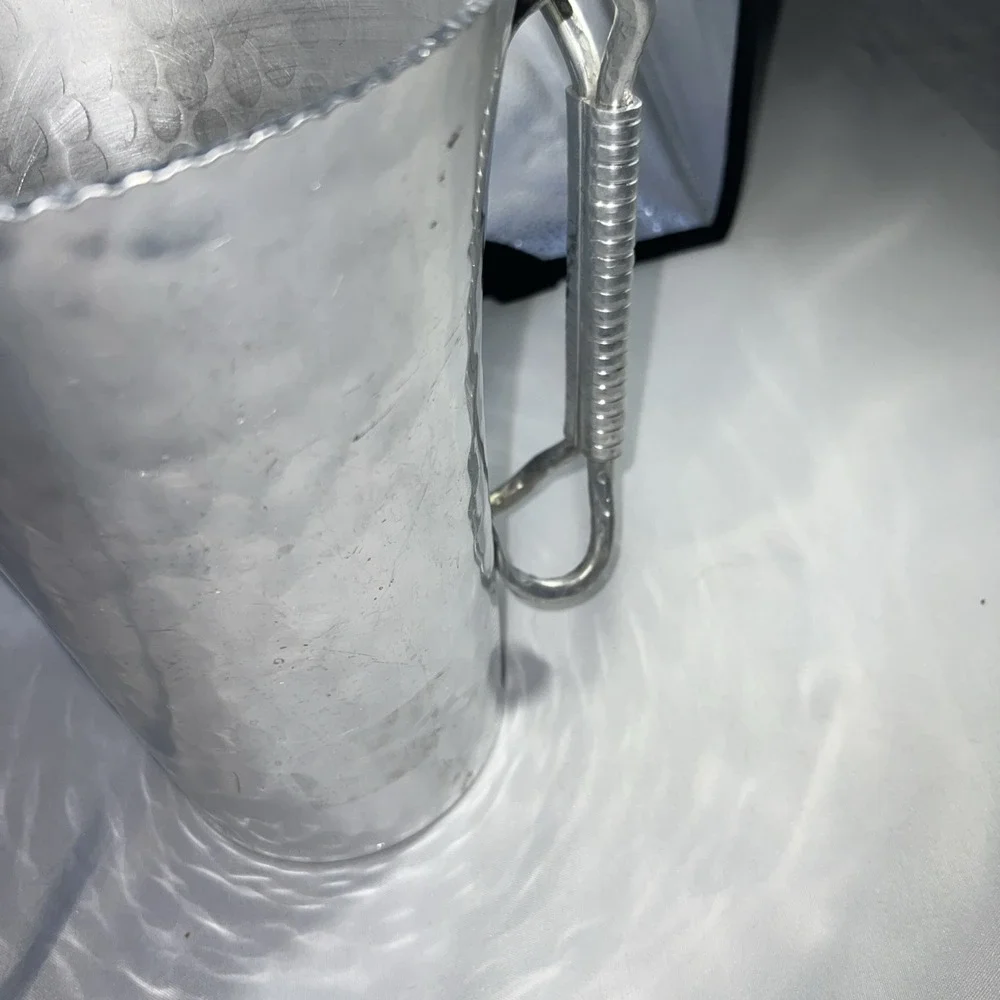 Vintage KEYSTONE‎ WARE HAMMERED ALUMINUM PITCHER w/lip stopper 1950'S